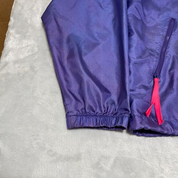 Columbia Jacket Mens Large Purple Vintage 80s Windbreaker 1/2 Zip Radial Sleeve - Picture 8 of 13